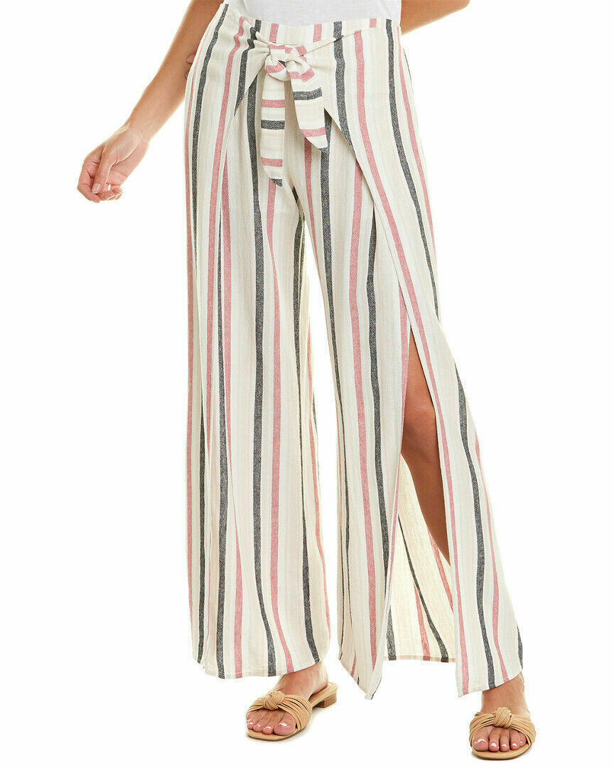 Vince Camuto Striped Drawstring-Waist Pants Dusty Rose