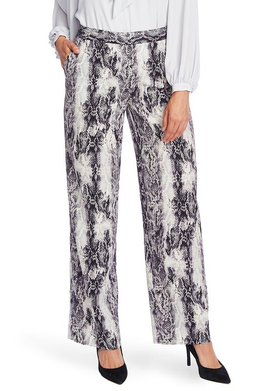Vince Camuto Snake-Embossed Wide-Leg Pants