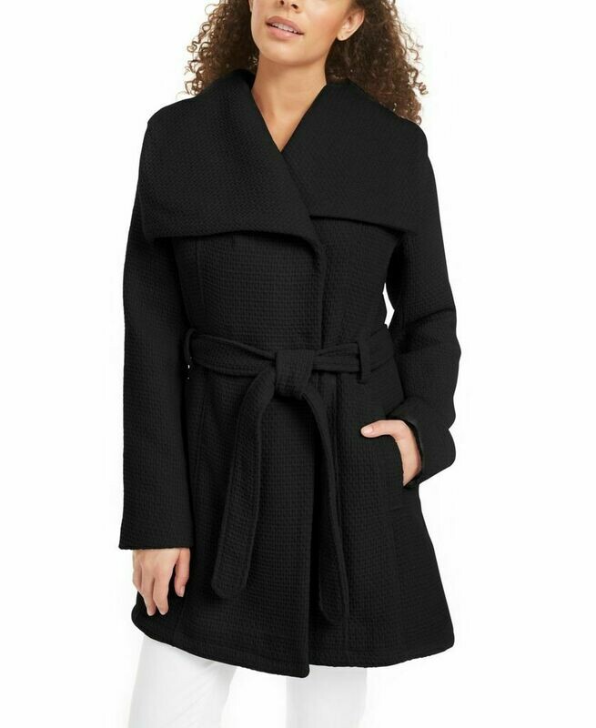 Madden Girl Juniors&#39; Asymmetrical Belted Wrap Coat