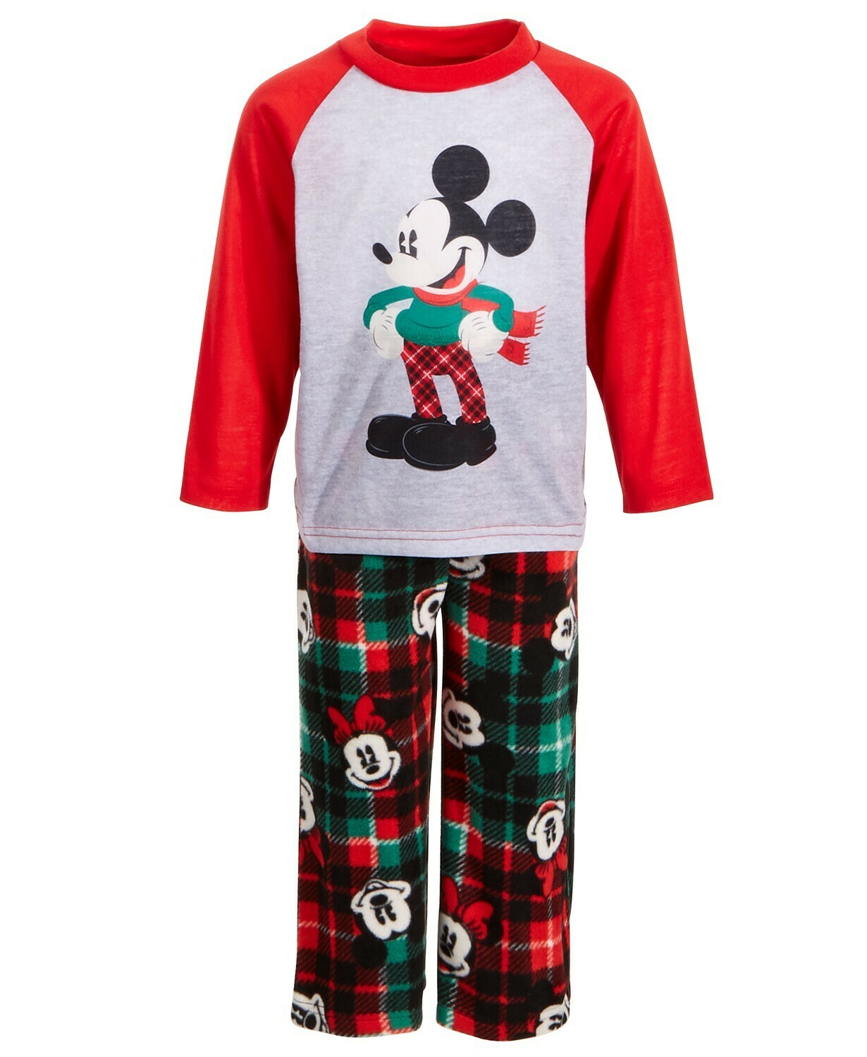 Disney Toddler Boys/Girls 2-Pc. Plaid Pajama