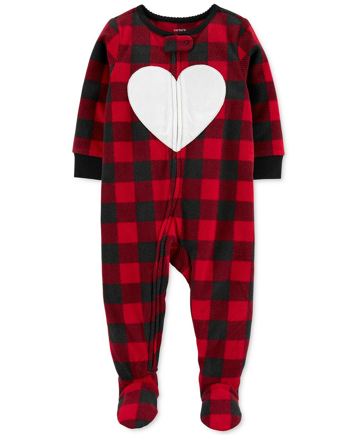 Carter's Baby Girls Footed Fleece Heart Pajamas