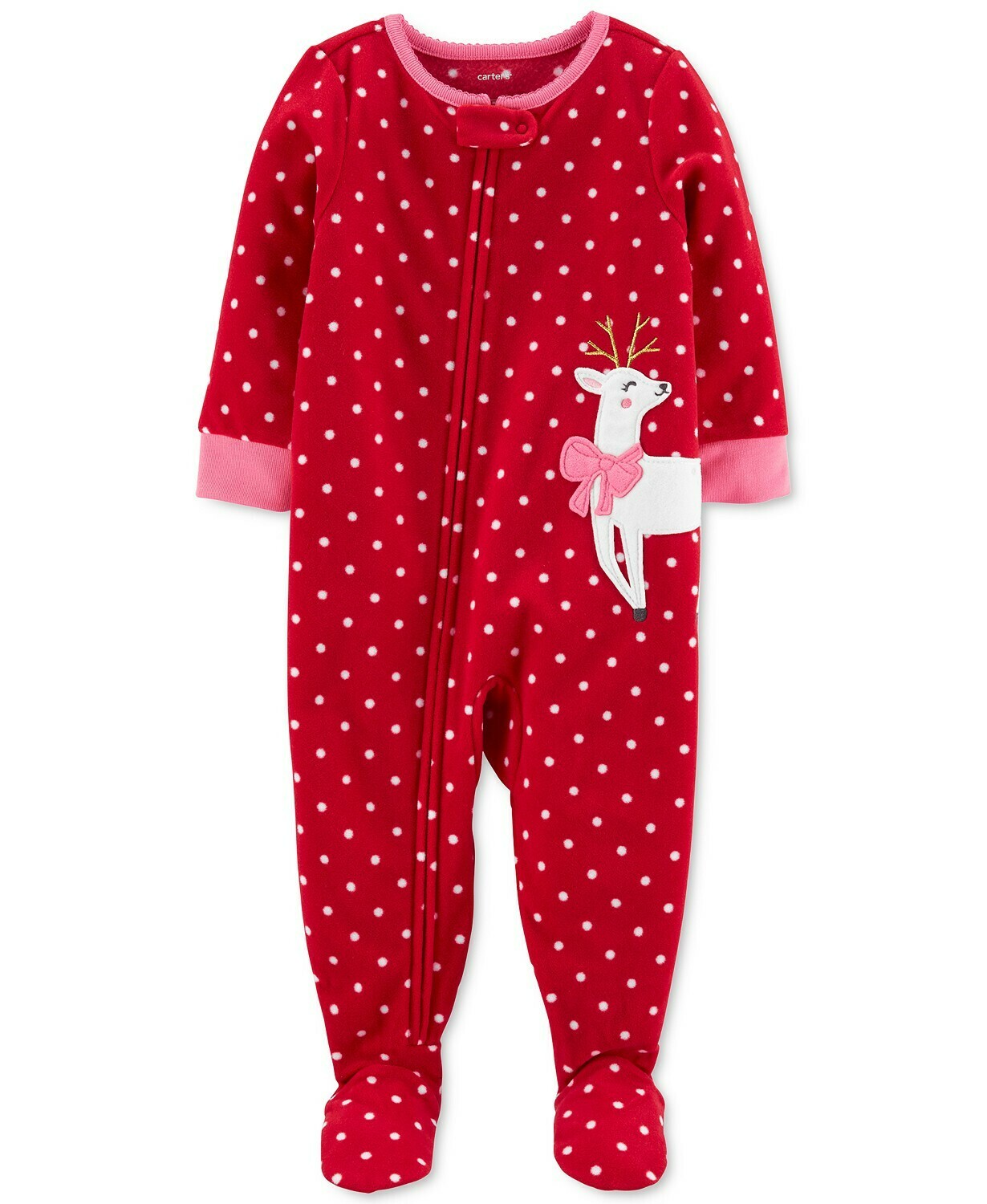 Carter's Baby Girls Footed Fleece Reindeer Pajamas