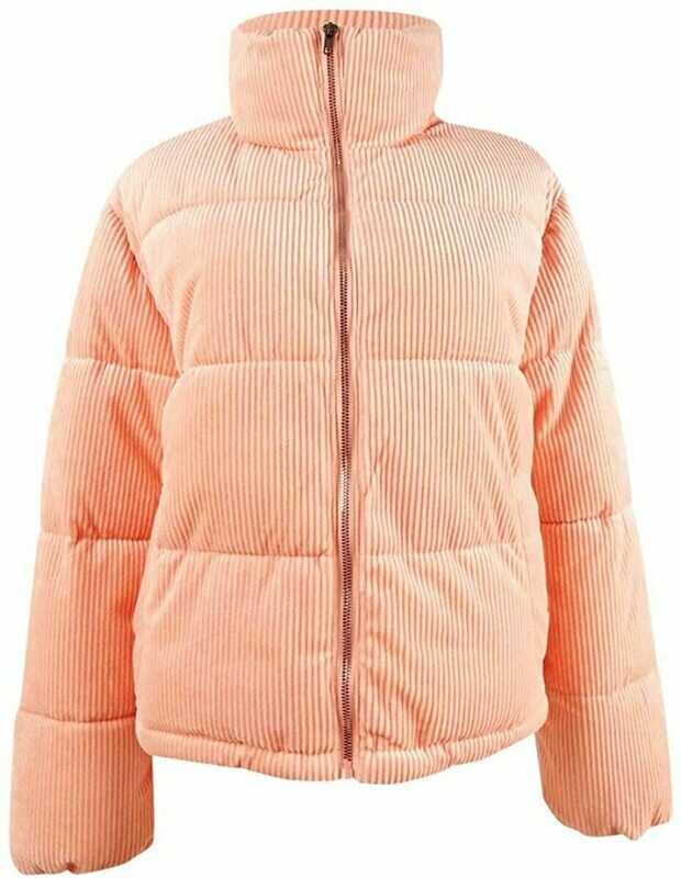 Collection B Juniors&#39; Cropped Corduroy Puffer Coat.