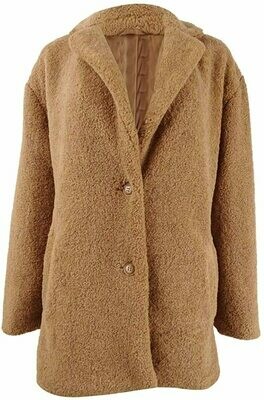 Collection B Juniors' Faux-Fur Coat Brown ..XL