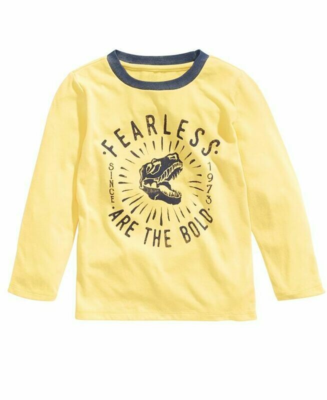 Epic Threads Little Boys Fearless T-Rex Print Long Sleeve Shirt