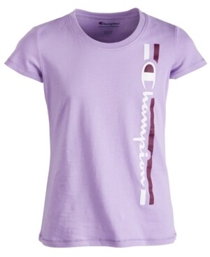 Champion Big Girls Vertical Logo-Print T-Shirt