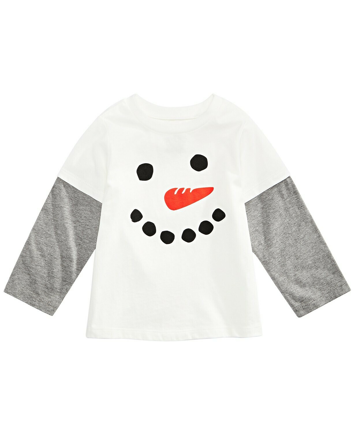 First Impressions Baby Boys Snowman-Print Layered-Look Cotton T-Shirt