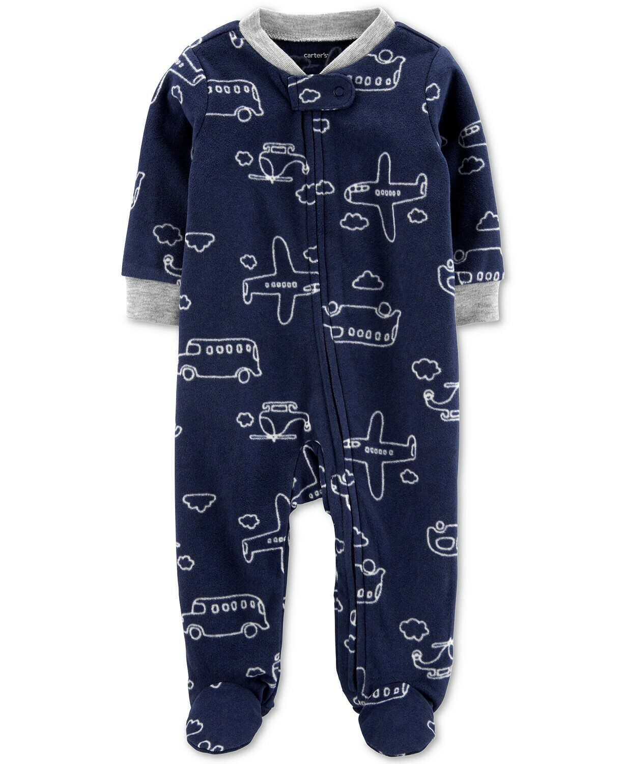 Carter's Baby Boys Vehicles-Print Fleece Footed Coverall