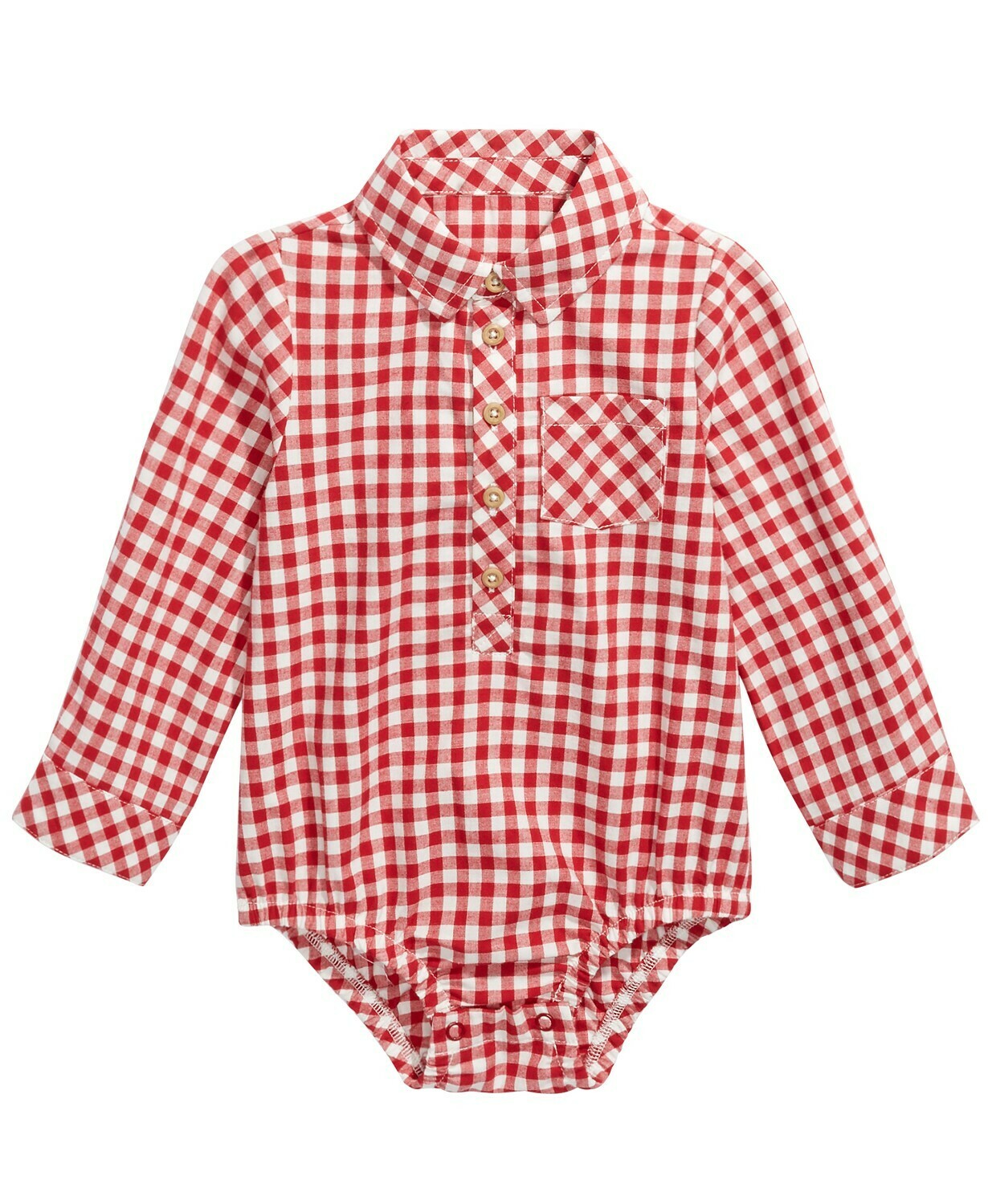 First Impressions Baby Boys Cotton Check Long-Slee