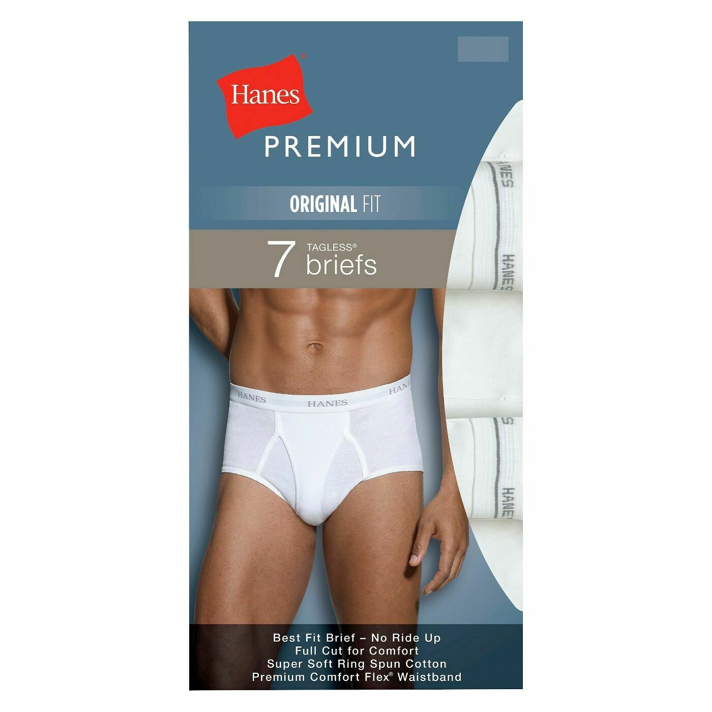 Hanes Premium Men's 7pk Classic Briefs - White - L