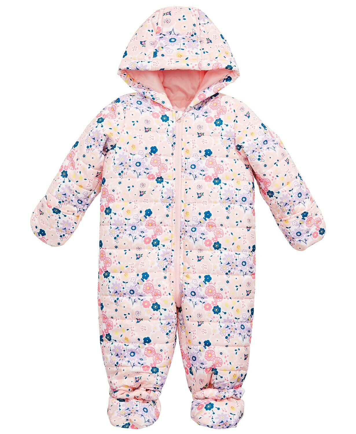 First Impressions Baby Girls Floral-Print Puffer Snowsuit