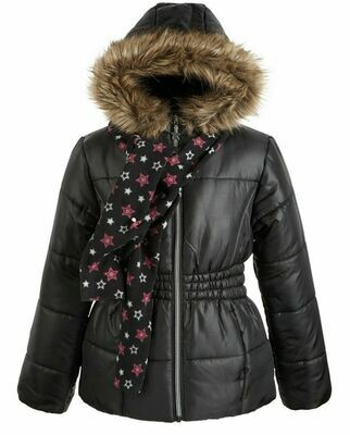 S Rothschild & Co Big Girls Hooded Jacket With Faux-Fur Trim & Scarf
