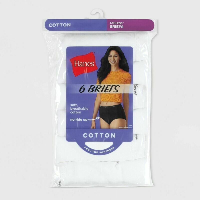 Hanes Women&#39;s Cotton Briefs 6 Pack - Size 10