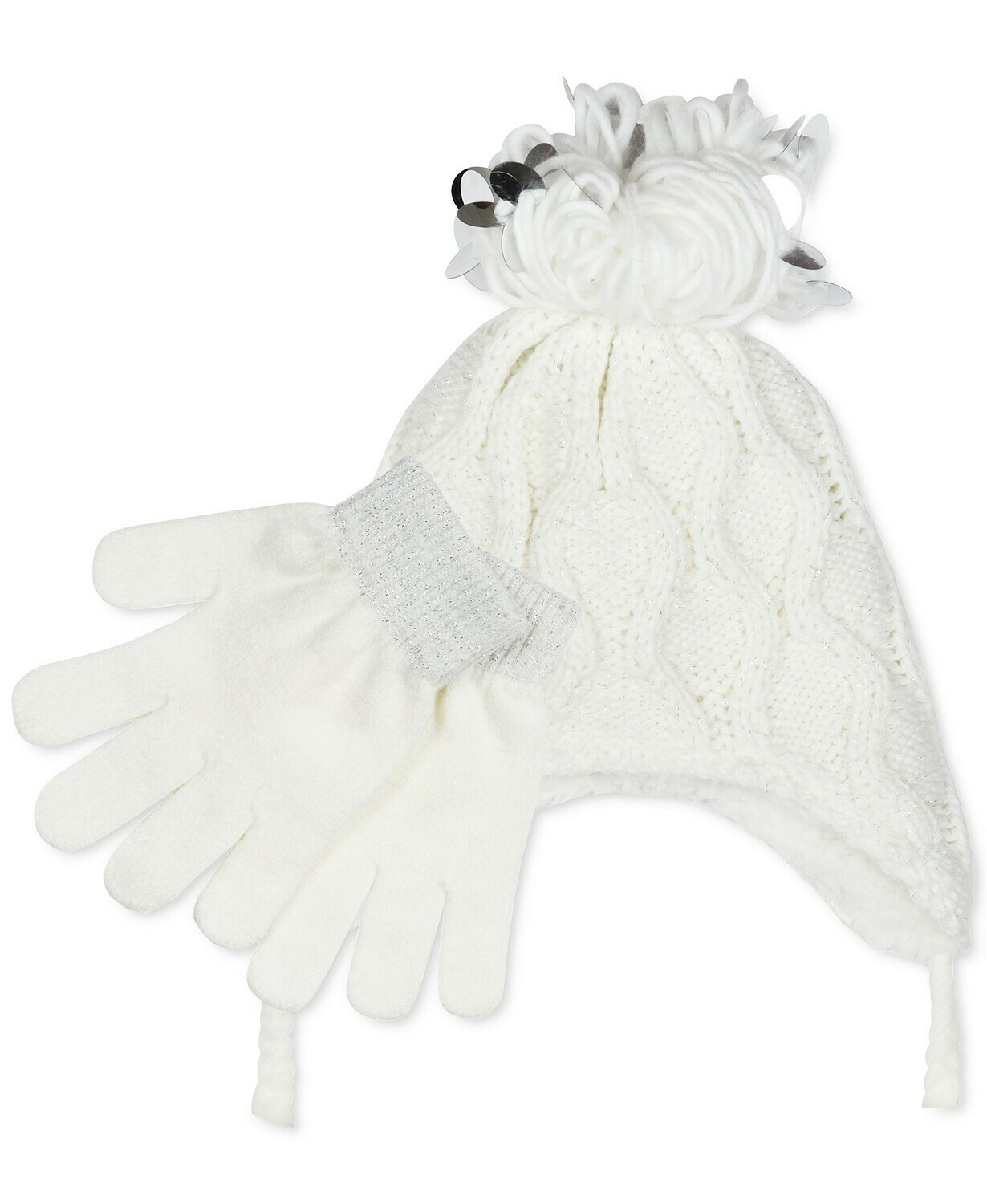 Fab Big Girls 2-Pc. Popcorn-Knit Heidi Hat & Gloves Set
