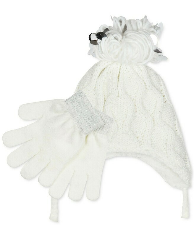 Fab Big Girls 2-Pc. Popcorn-Knit Heidi Hat &amp; Gloves Set