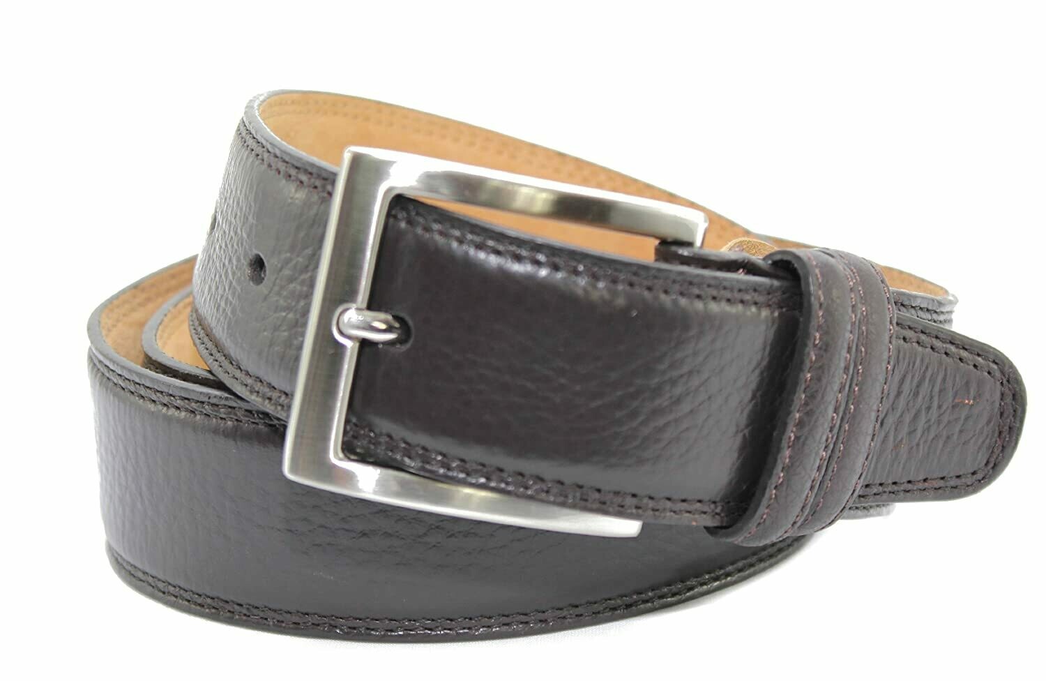 Tasso Elba Belt, Casual 35mm Milled Touch Brown 32