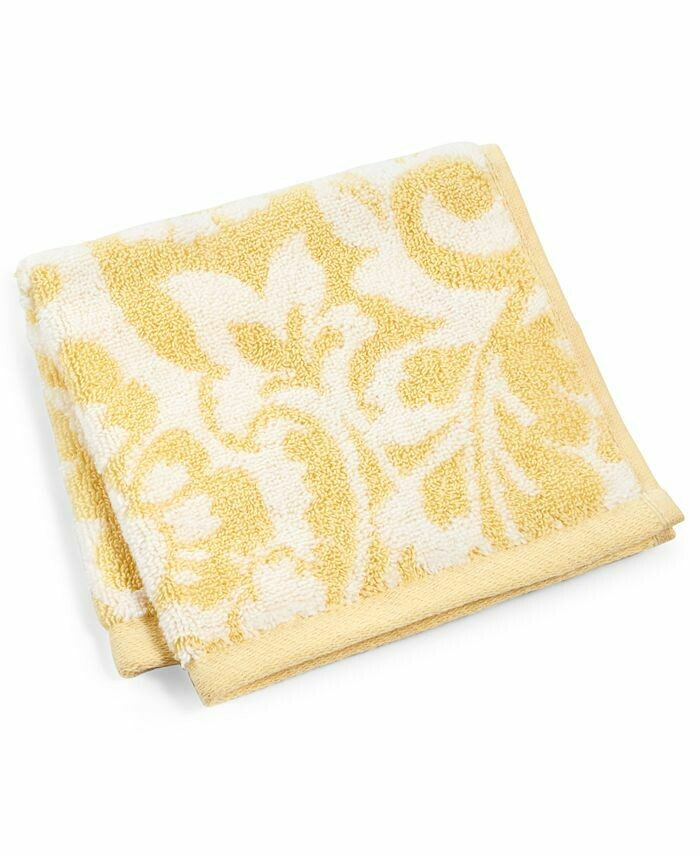 Charter Club Elite Fashion Medallion Cotton Pale Daffodil Wash Towel