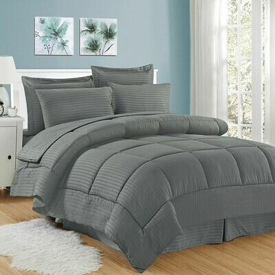 Sweet Home Collection Dobby Embossed Twin 6-Pc Comforter Set Bedding
