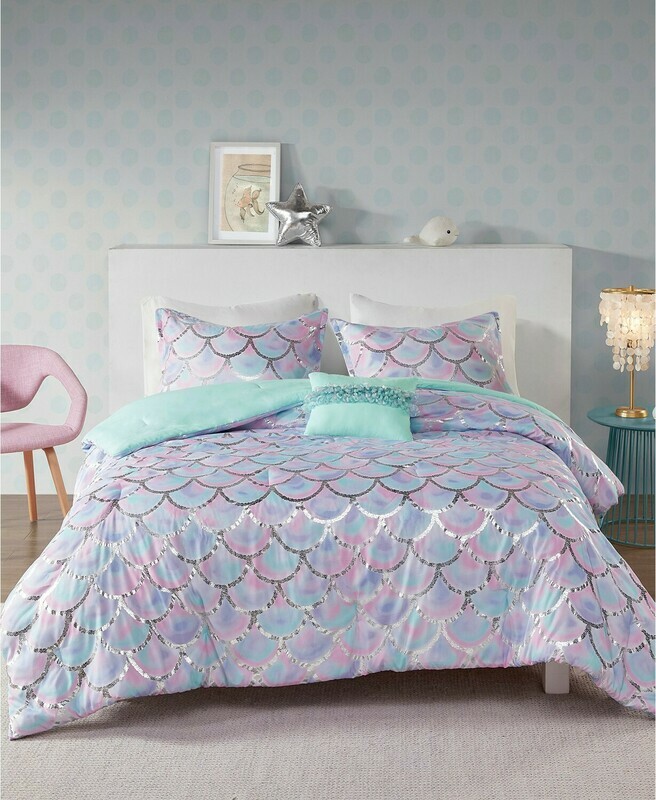Mi Zone Metallic Printed 3-Piece Twin/Twin Xl Reversible Comforter Set Bedding