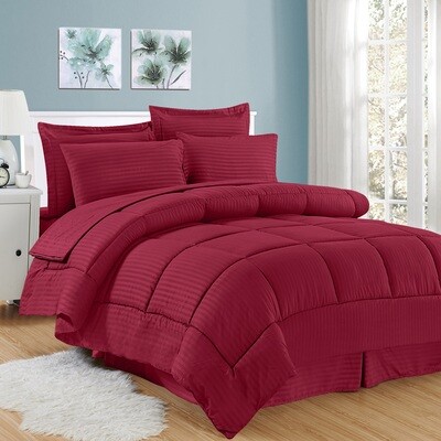 Sweet Home Collection Dobby Embossed Queen 8-Pc Comforter Set Bedding