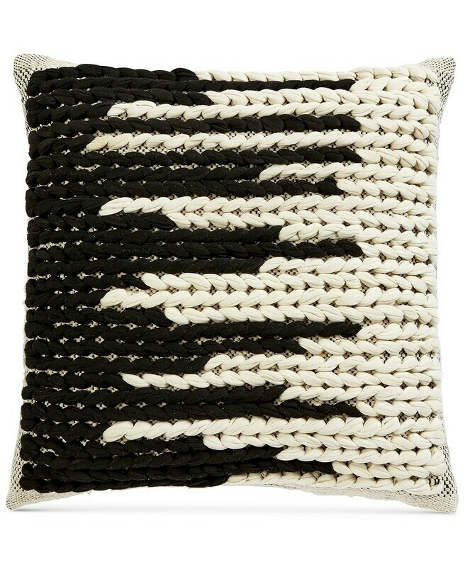 Oxford Collection Chunky Hand-Woven 20&quot; Square Decorative Pillow