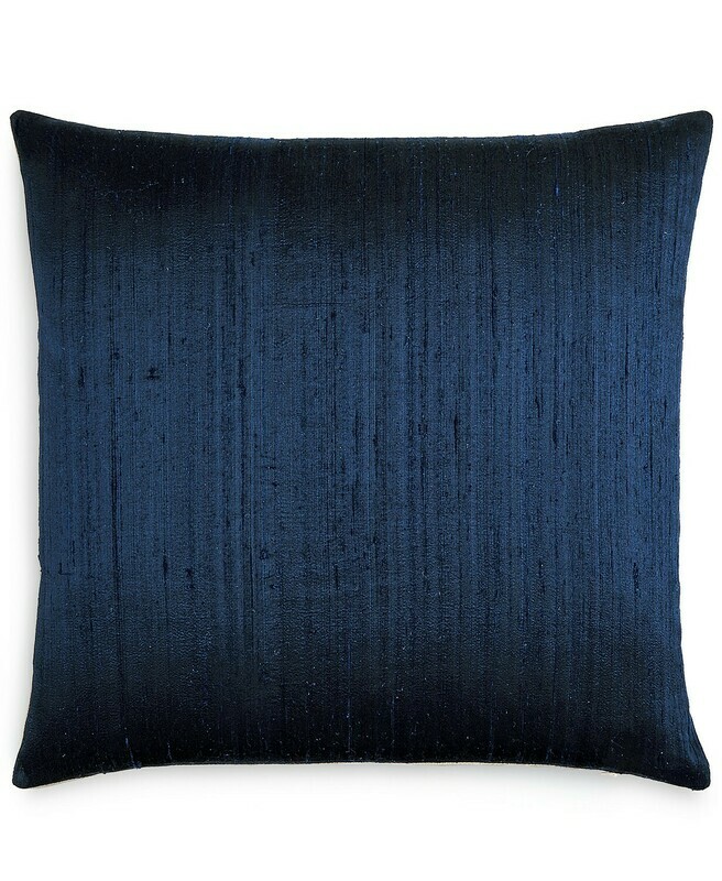 Kensington Garden Jetrich Canada Dupioni Navy 20&quot; x 20&quot; Decorative Pillow