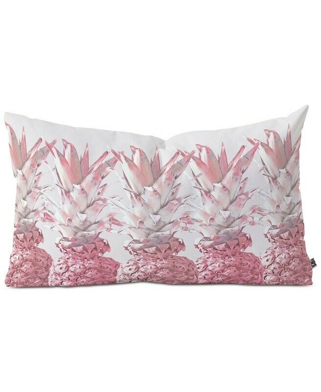 Deny Designs Pineapple Blush Jungle Oblong Decorative Pillow