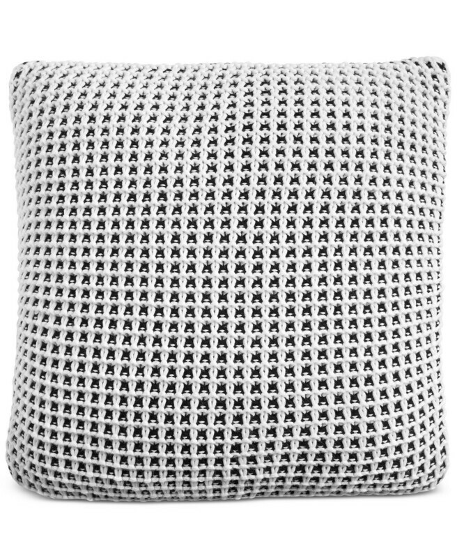 Charter Club Damask Designs Two-Tone Knit 20&quot; Square Decorative Pillow
