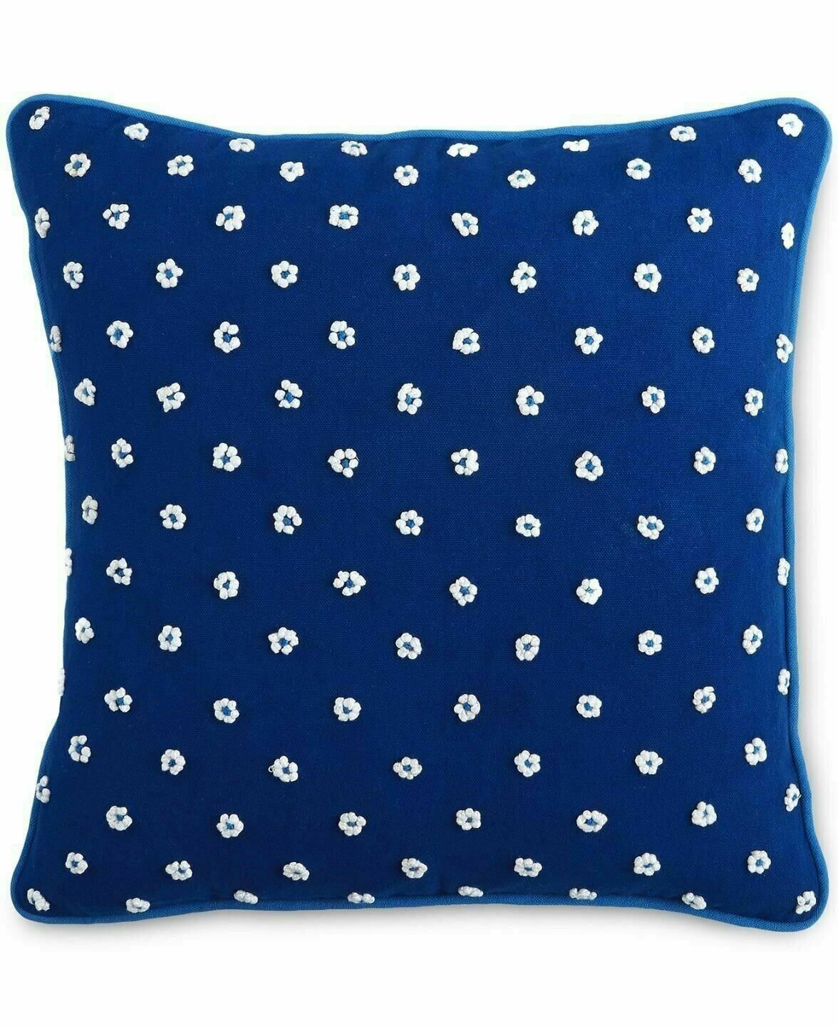 Martha Stewart Collection Indigo French Knot 16" Square Decorative Pillow