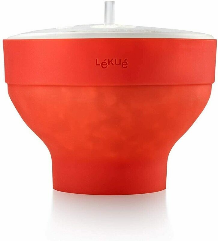 Lekue Microwave Popcorn Maker, Red