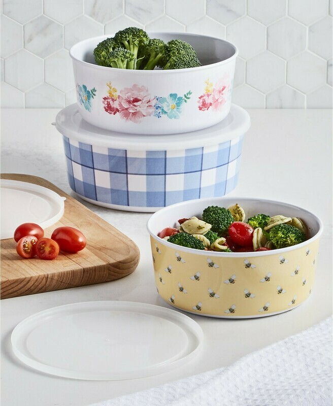 Martha Stewart Collection Garden Party Melamine Nesting Food Storage Containers