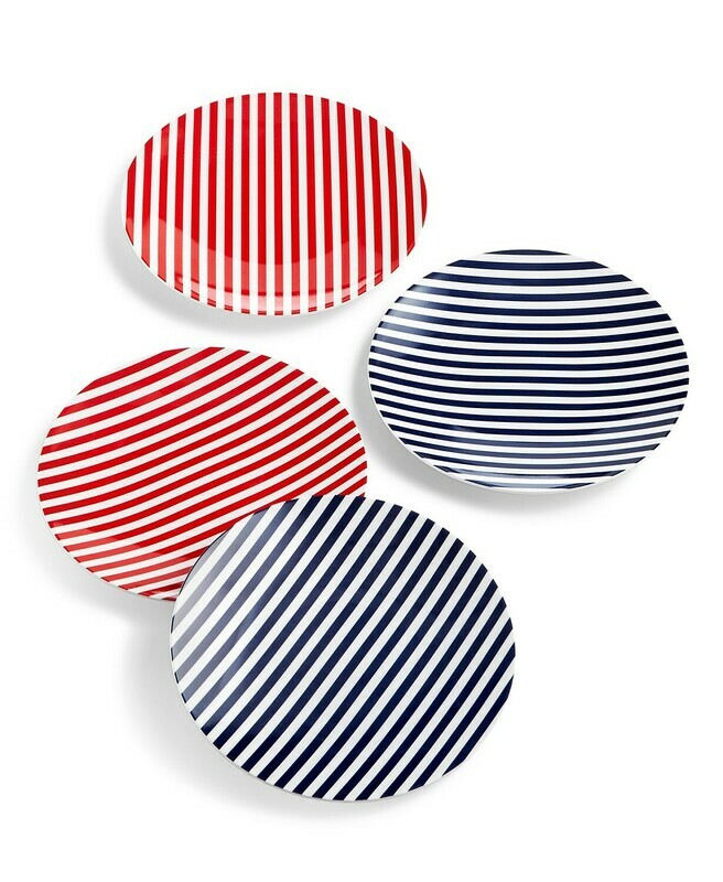 Martha Stewart Collection Americana Melamine Appetizer Plates, Set of 4