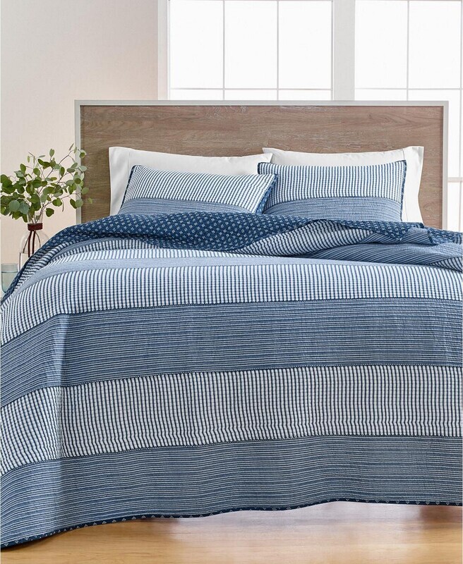 Martha Stewart Collection Nautical Stripe Full/Queen Quilt