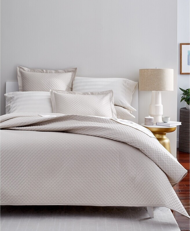 Charter Club Damask Cotton 210-Thread Count Quilted Twin Coverlet