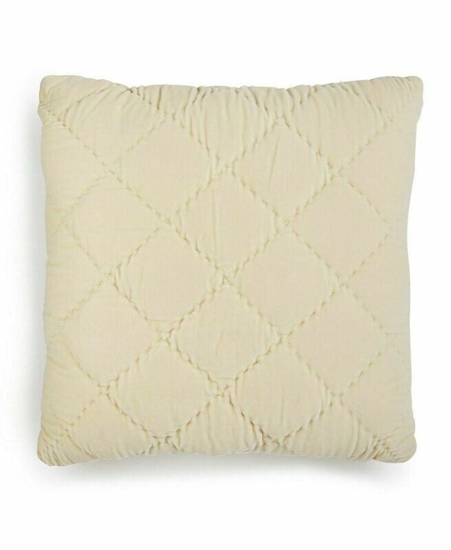 Whim by Martha Stewart Collection Quilted Velvet 26&quot; Square Euro Pillow - Ivory