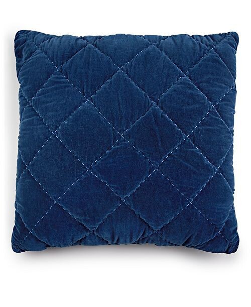 Whim By Martha Stewart Collection Quilted Velvet 26" Square Decorative Pillow - Blue
