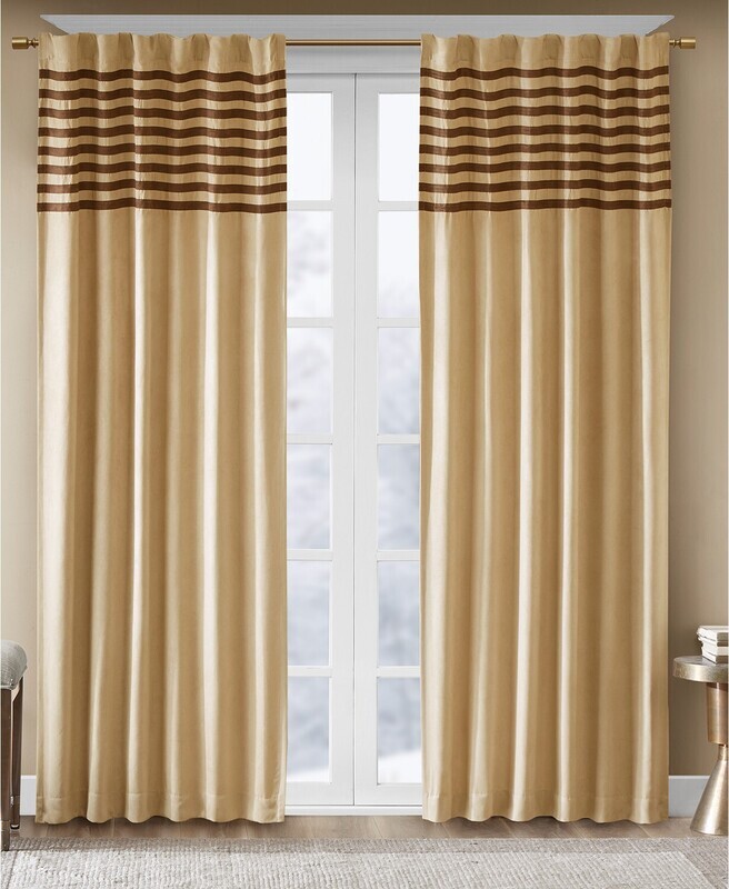 Madison Park Dune Microsuede Stripe Pair of 42&quot; x 63&quot; Window Panels