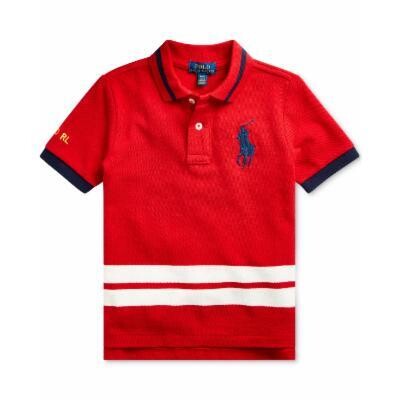 Polo Ralph Lauren Toddler Boys Big Pony Cotton Mesh Polo Shirt - Red Multi