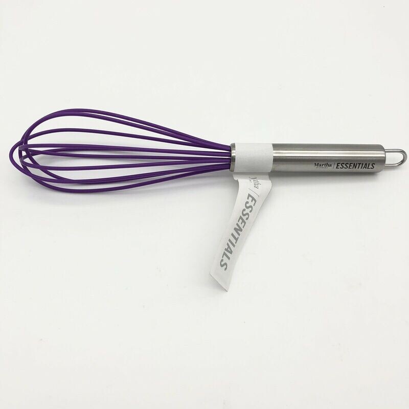 Martha Stewart Essentials Cooking Baking Whisk Purple 10.25&quot; Long, Silicone