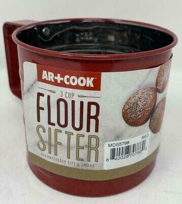 Art + Cook Stainless Steel Flour Sieve with 3 Cup Meter