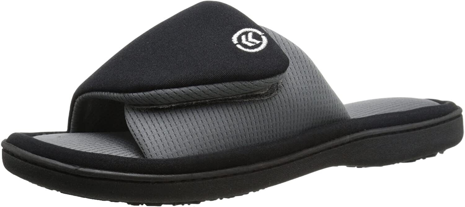 Isotoner Signature Women's Microterry Adjustable Slides - Black
