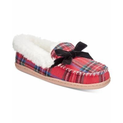 Charter Club Plaid Moccasin Slippers (M)