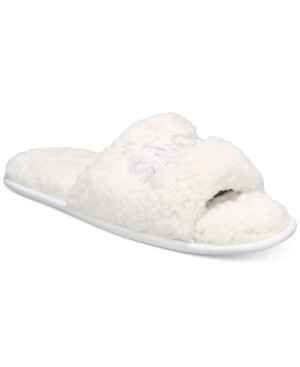 Jenni Women&#39;s Snow What Sherpa Slippers, White - L (9/10)