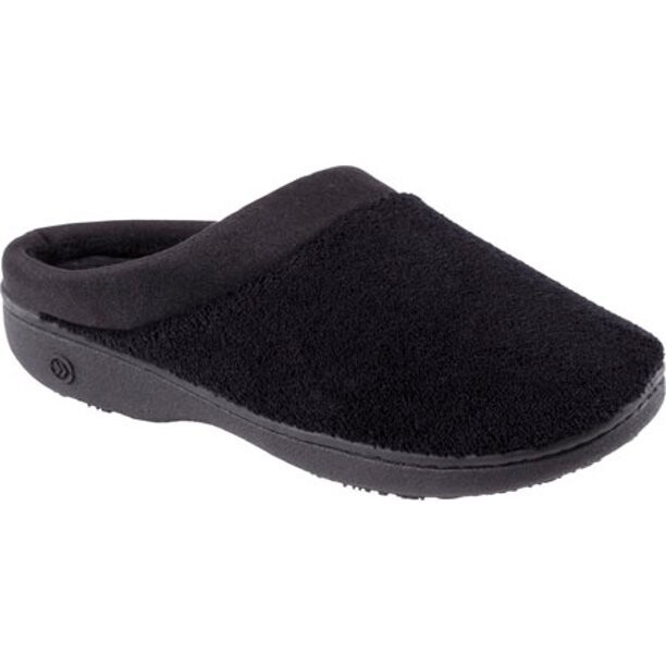 Isotoner Signature Microterry Pillowstep Slippers with Satin Trim (L)