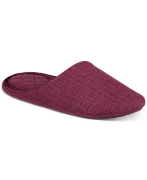 Charter Club Pointelle Closed-Toe Slippers, Large