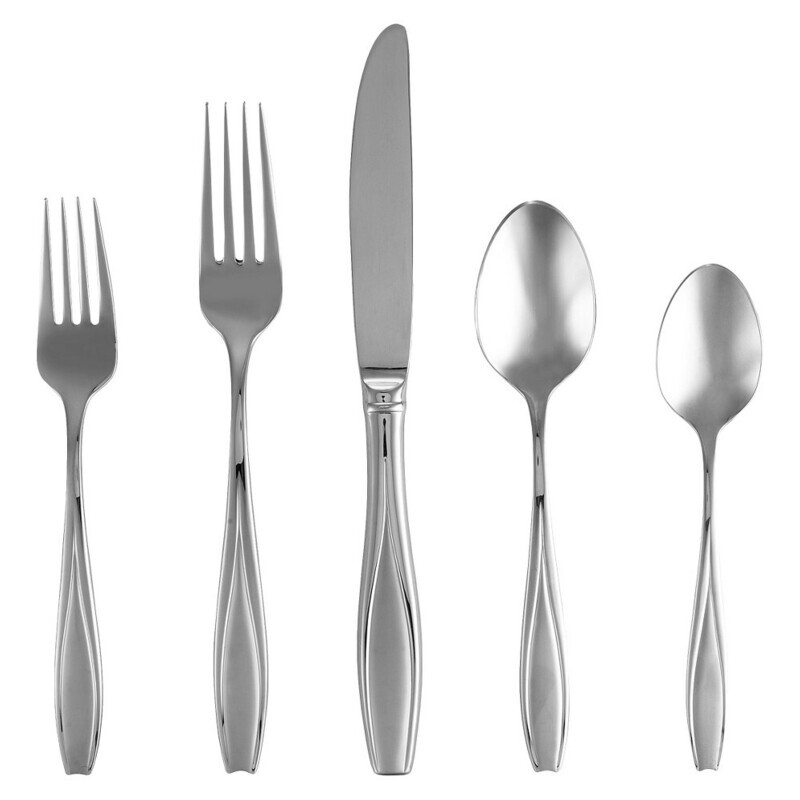 Gorham 18/10 Flatware, Tulip Frosted 5 Piece Place Setting