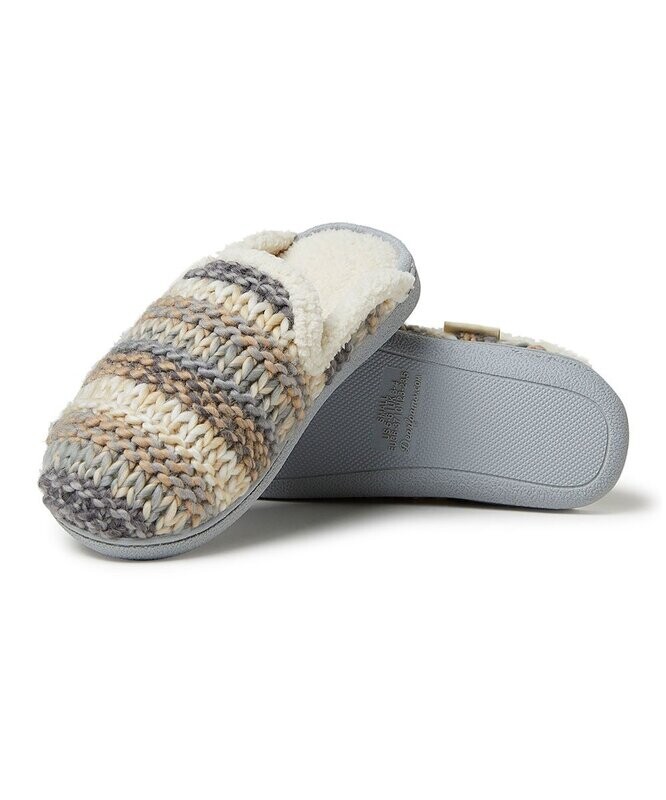 Dearfoams Womens Chunky Knit Scuff Slippers (M)