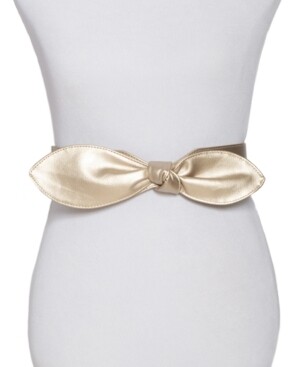 International Concepts Wide Bow Plus-Size Stretch Belt, Gold