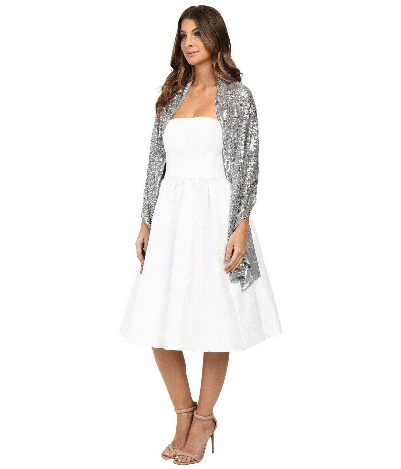 Blue by Betsey Johnson Sequined Scallops Evening Wrap