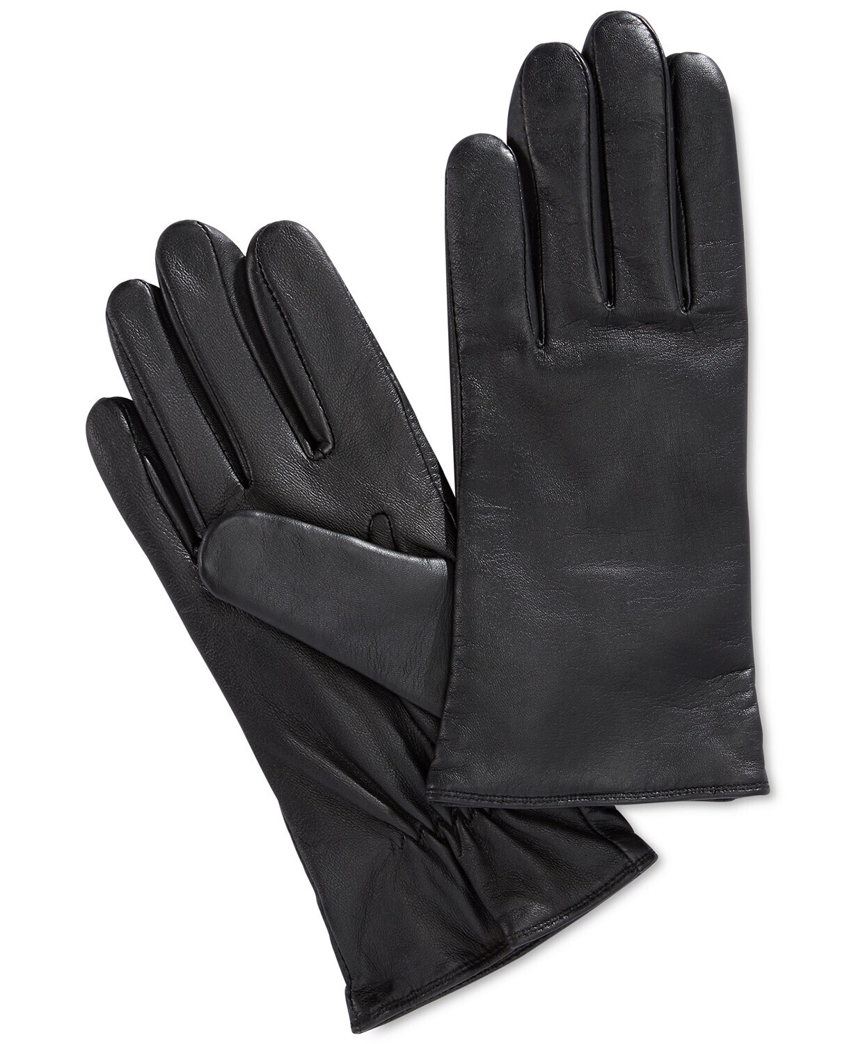 Charter Club Women's Cashmere Lined Leather Tech Gloves (L)